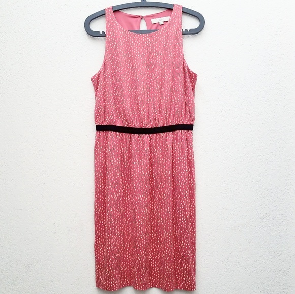 LOFT Dresses & Skirts - Loft Salmon Colored Spotted Sheath Dress